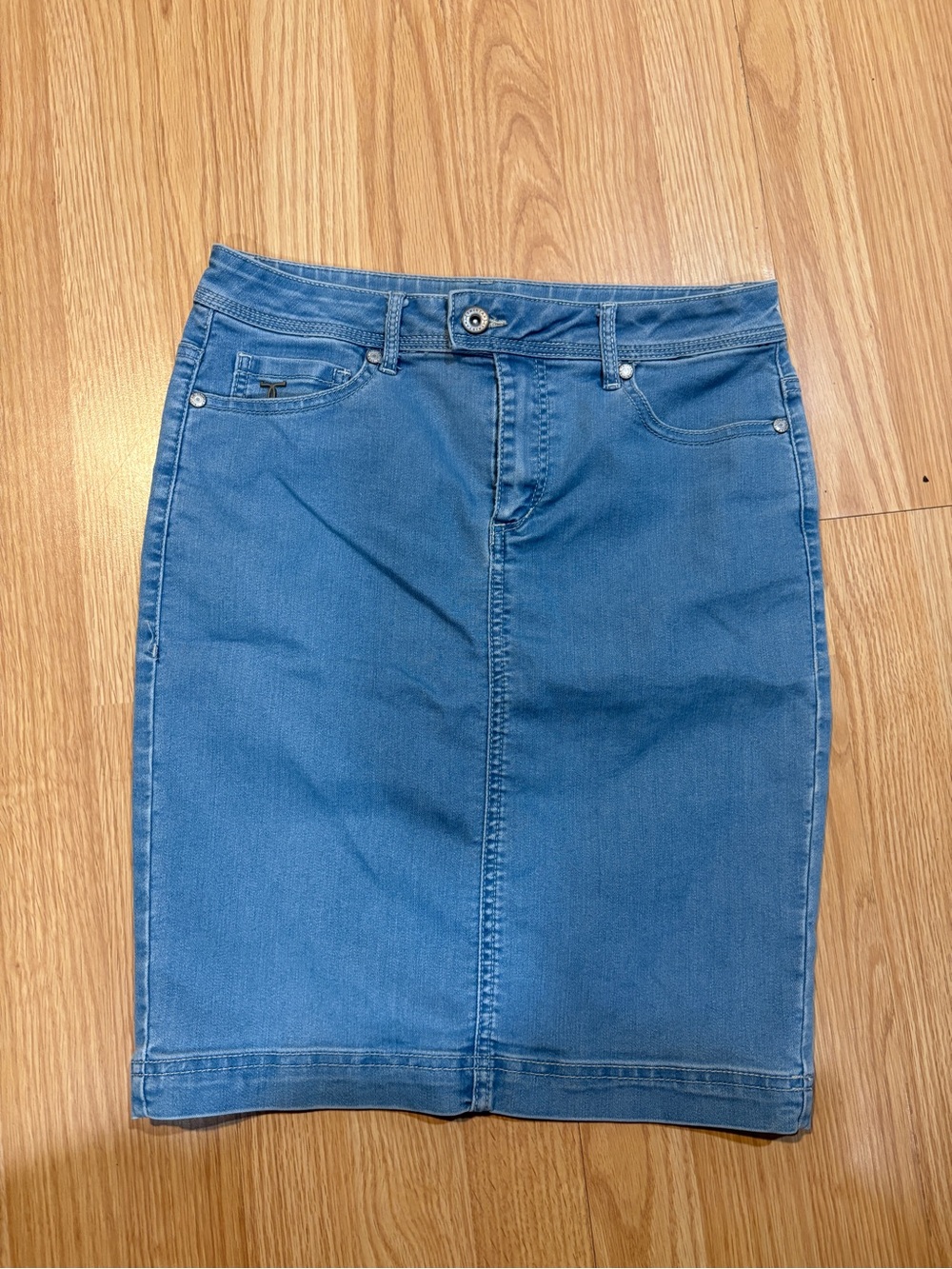 Tristan Medium Blue Denim Pencil Skirt